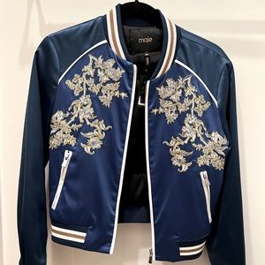 Fabulous Maje embroidered bomber jacket